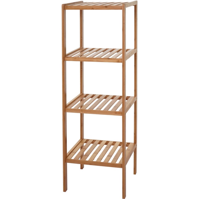foto del prodotto hhg arredo bagno bambu a listelle serie 550 mobile scaffale 110x34x33cm