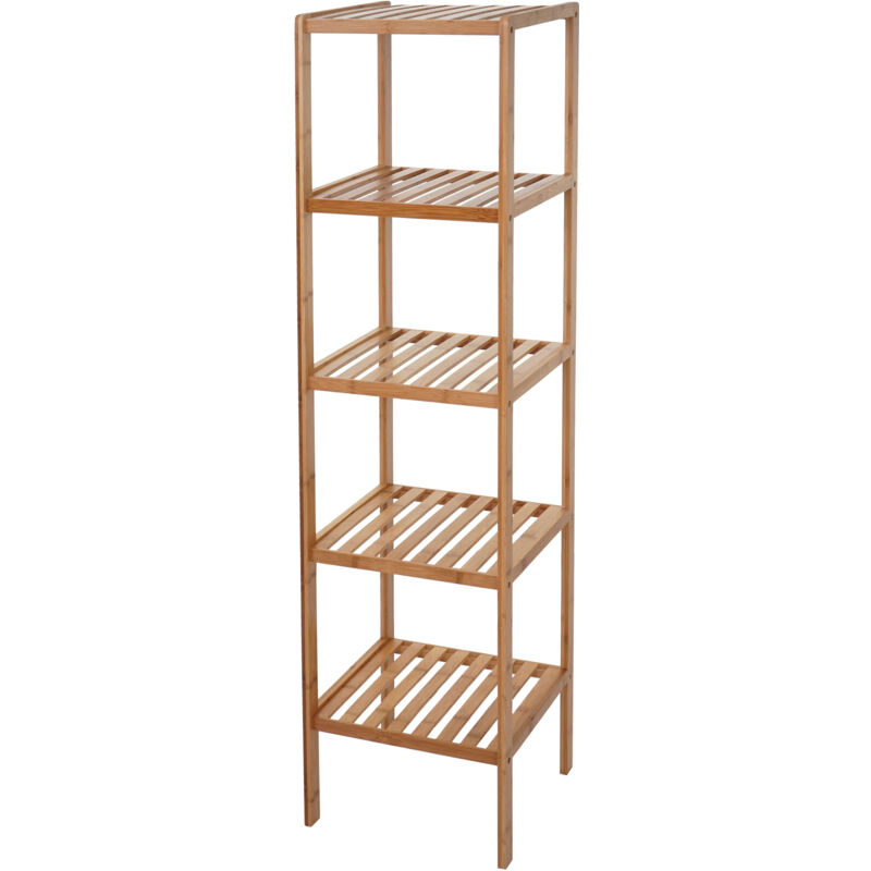 foto del prodotto hhg - arredo bagno bambu a listelle serie 550 mobile scaffale 140x34x33cm