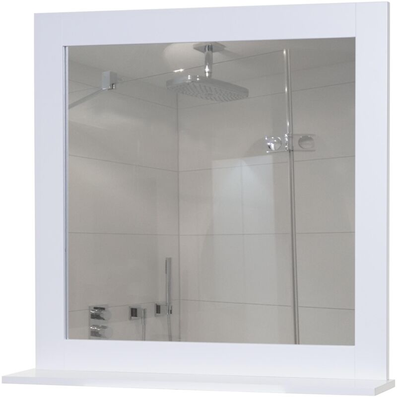 foto del prodotto hhg arredo bagno serie 451 mdf bianco 12x59x58cm specchio a muro
