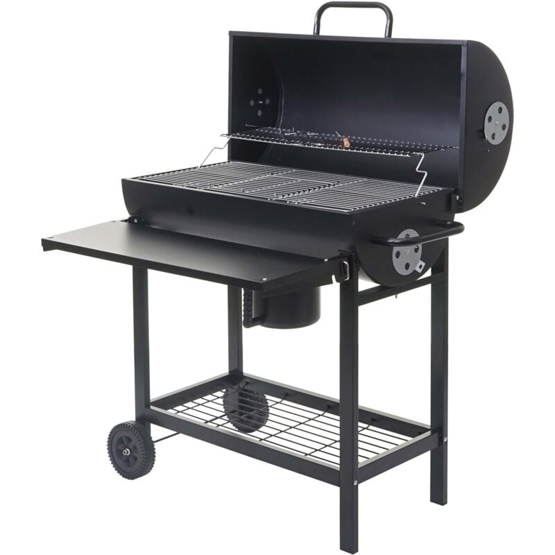 foto del prodotto hhg barbecue grill doppia griglia con ruote 351 acciaio 53x93x103cm nero