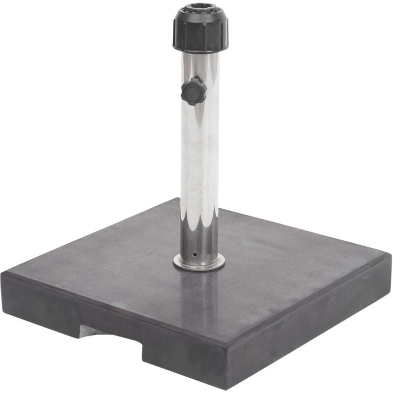 foto del prodotto hhg - base piede ombrellone quadrata 625 granito marmorizzato 24kg nero
