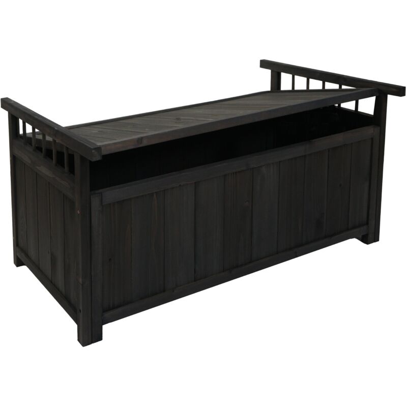 foto del prodotto hhg cassapanca 642, contenitore per cuscini panca da giardino, legno di abete mvg 53x108x60cm, antracite