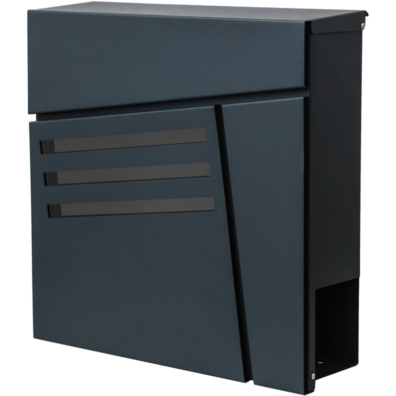 foto del prodotto hhg cassetta portalettere a parete 199 acciaio zincato 12x37x37cm antracite