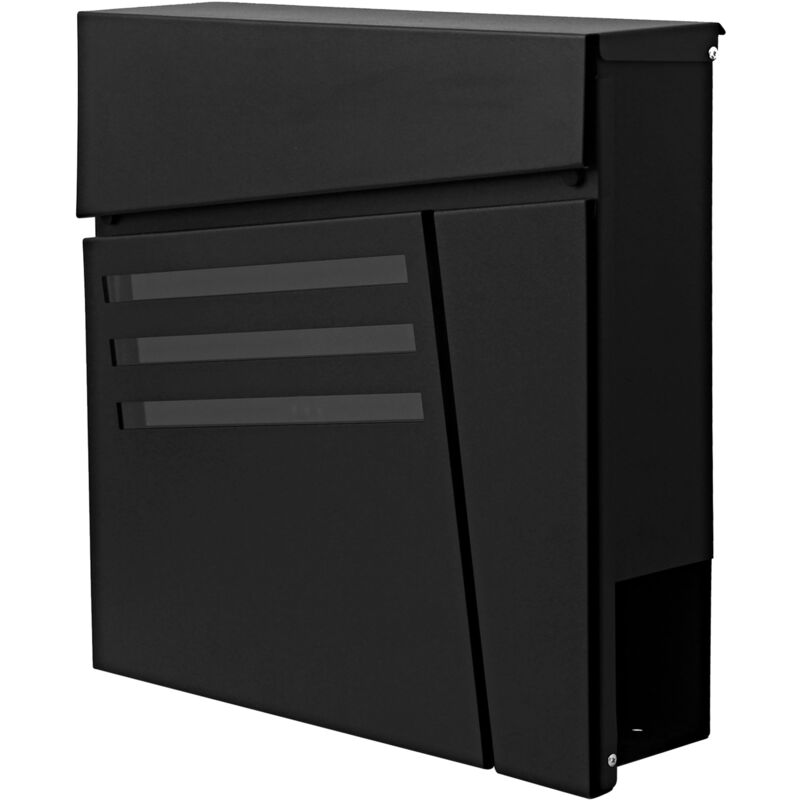 foto del prodotto hhg cassetta portalettere a parete 199 acciaio zincato 12x37x37cm nero