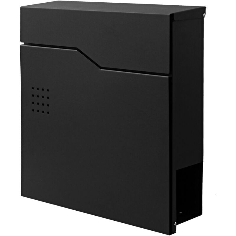 foto del prodotto hhg cassetta portalettere a parete 203 acciaio zincato 11x37x37cm nero