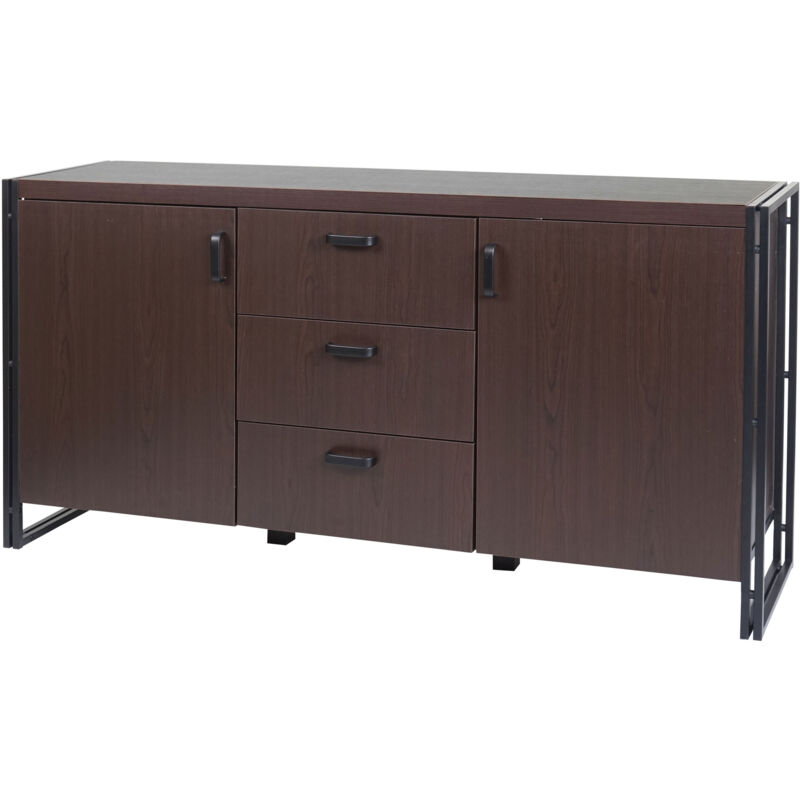 foto del prodotto hhg cassettiera credenza design 040 40x160x80cm metallo mdf marrone scuro