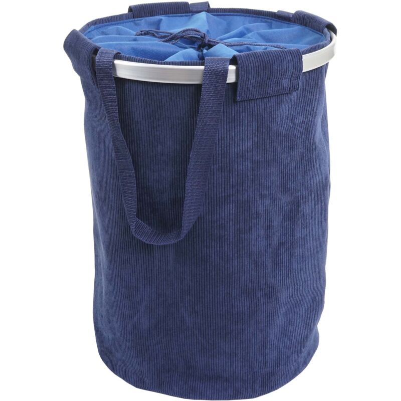 foto del prodotto hhg cesta borsa portabiancheria 750 tessuto, a coste maniglie 65l blu