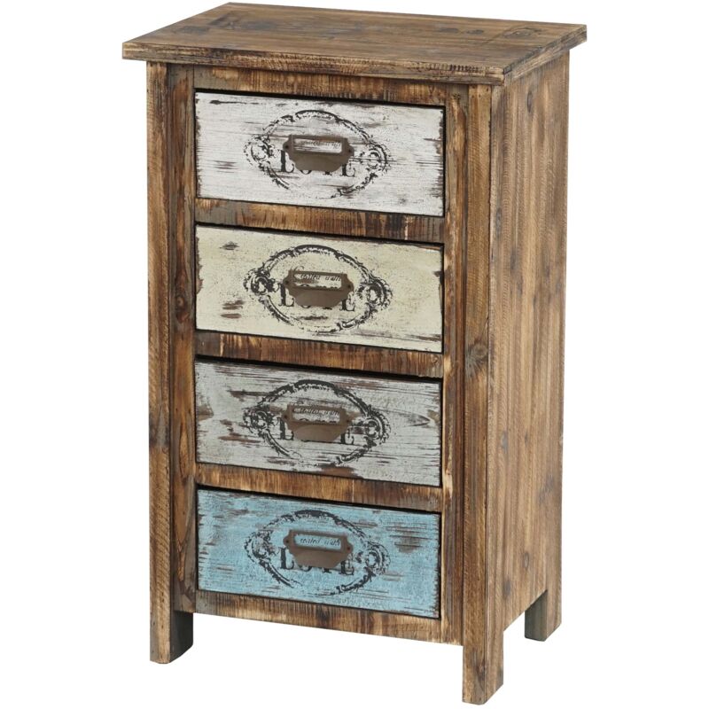 foto del prodotto hhg - como cassettiera shabby vintage legno stile spagnolo modello cadiz 33x49x79cm