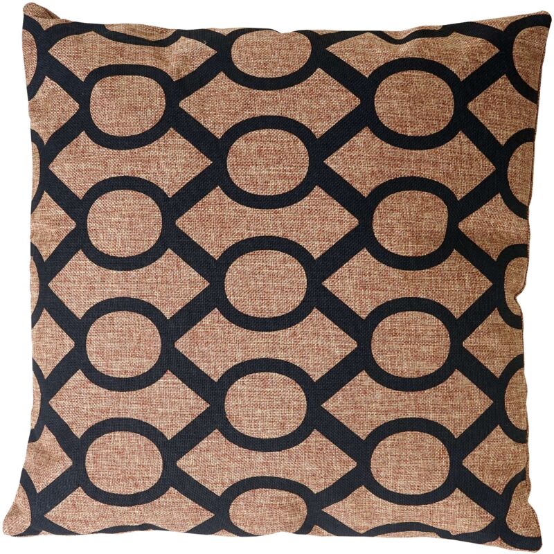 foto del prodotto hhg cuscino decorativo imbottito da divano karo t773 poliestere 45x45cm marrone nero