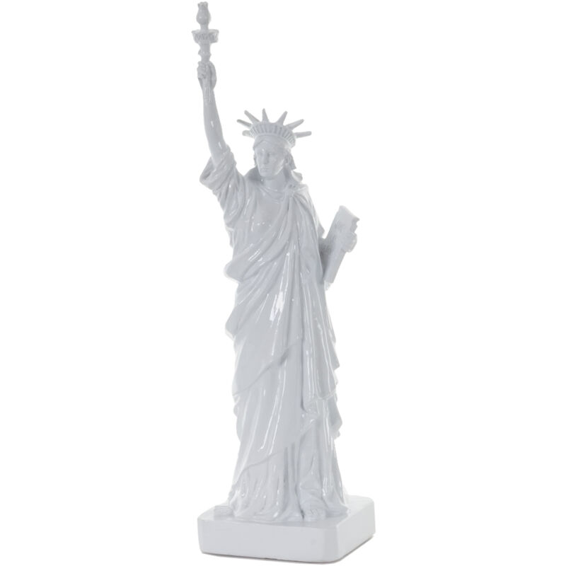 foto del prodotto hhg decorazione soprammobile scultura statua della liberta poliresina 11x10x40cm bianco