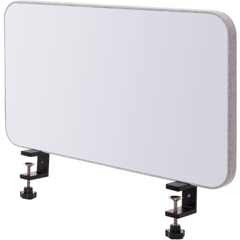 foto del prodotto hhg divisorio lavagna magnetica da tavolo schermo privacy 927 vetro bianco tessuto grigio