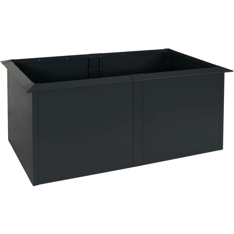 foto del prodotto hhg fioriera aiuola rialzata piante con bordo anti chiocciola 394 ferro verniciato a polvere 78x170x90cm antracite