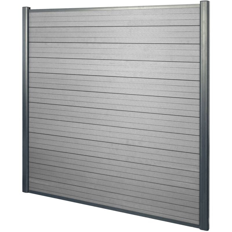 foto del prodotto hhg frangivento fendivista pannello privacy sarthe wpc alluminio premium 190cm grigio