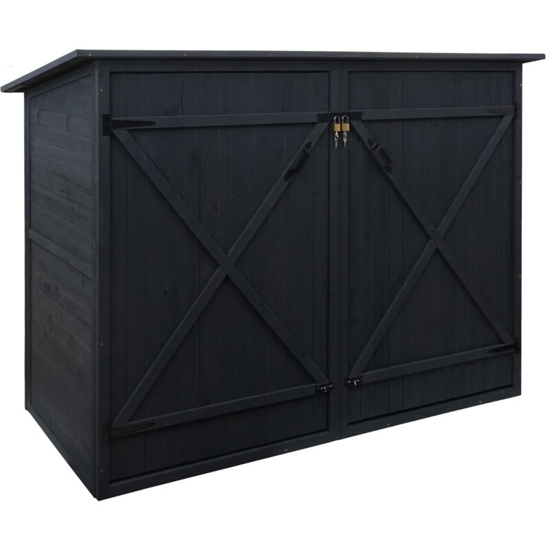 foto del prodotto hhg garage armadio biciclette con serratura 670 legno box singolo 100x200x152cm antracite