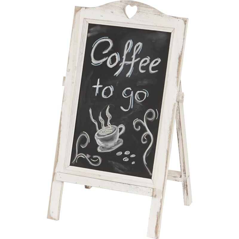 foto del prodotto hhg lavagna decorativa men bar ristorante pub 715 legno paulonia 27x37x66cm bianco shabby