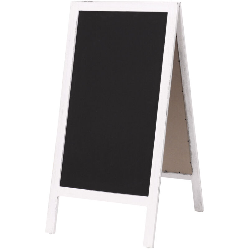 foto del prodotto hhg lavagna xl decorativa 989 legno bilaterale 100x50cm bianco shabby