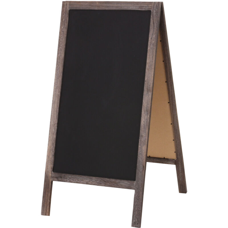 foto del prodotto hhg lavagna xl decorativa 989 legno bilaterale 100x50cm marrone shabby