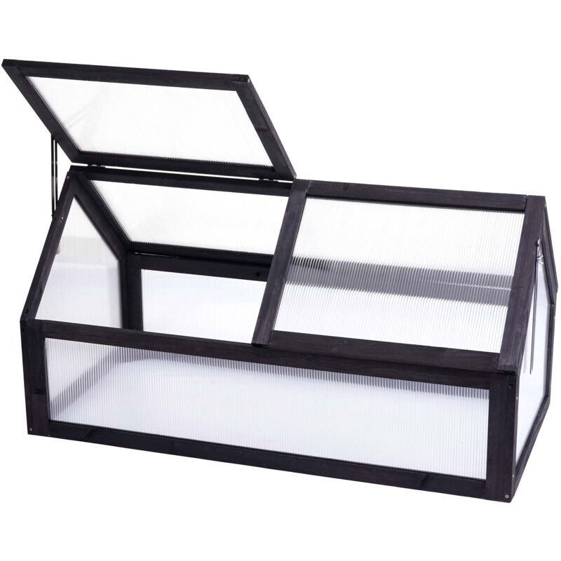 foto del prodotto hhg mini serra 571 giardino balcone coperchio apribile legno 108x57x54cm antracite