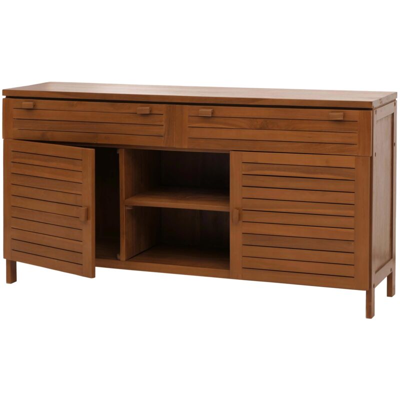 foto del prodotto hhg mobile lavabo in teak 761, mobile lavandino bagno, teak di qualit b durame, 20 30 anni , 80x150x40cm
