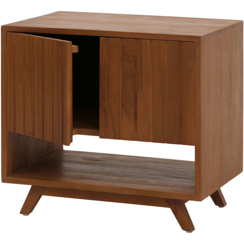 foto del prodotto hhg mobile lavabo in teak 778, mobile lavandino bagno, teak di qualit b durame, 20 30 anni , 61x65x40cm