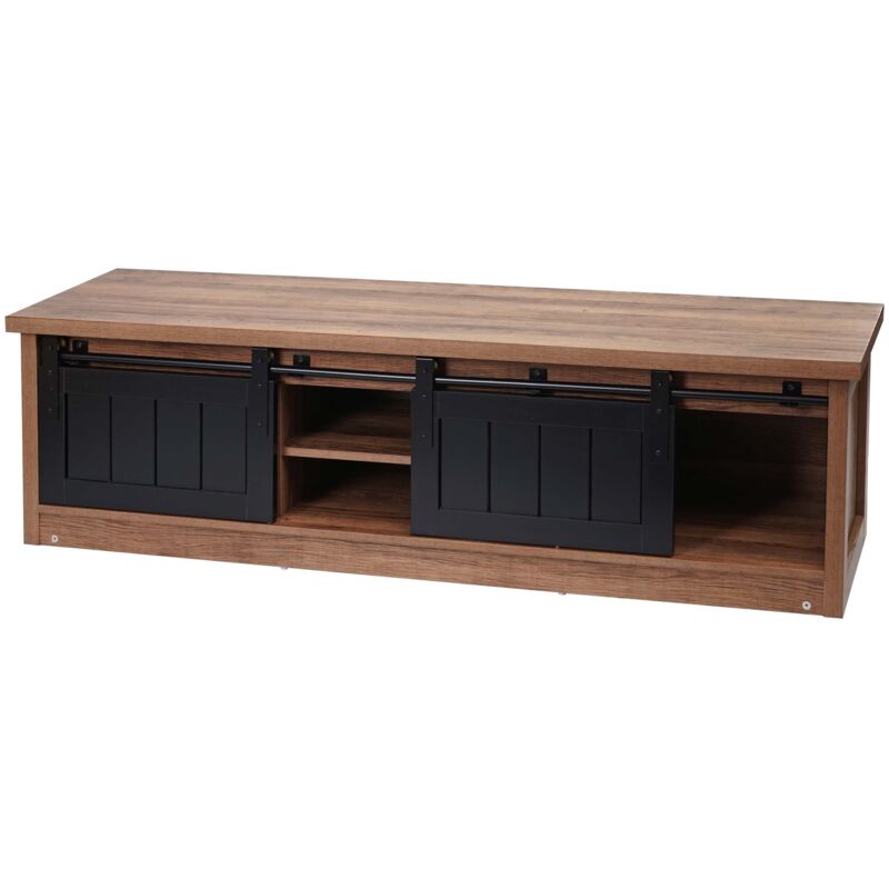 foto del prodotto hhg mobile porta tv portatelevisore tavolino industriale 132 43x150x40cm marrone