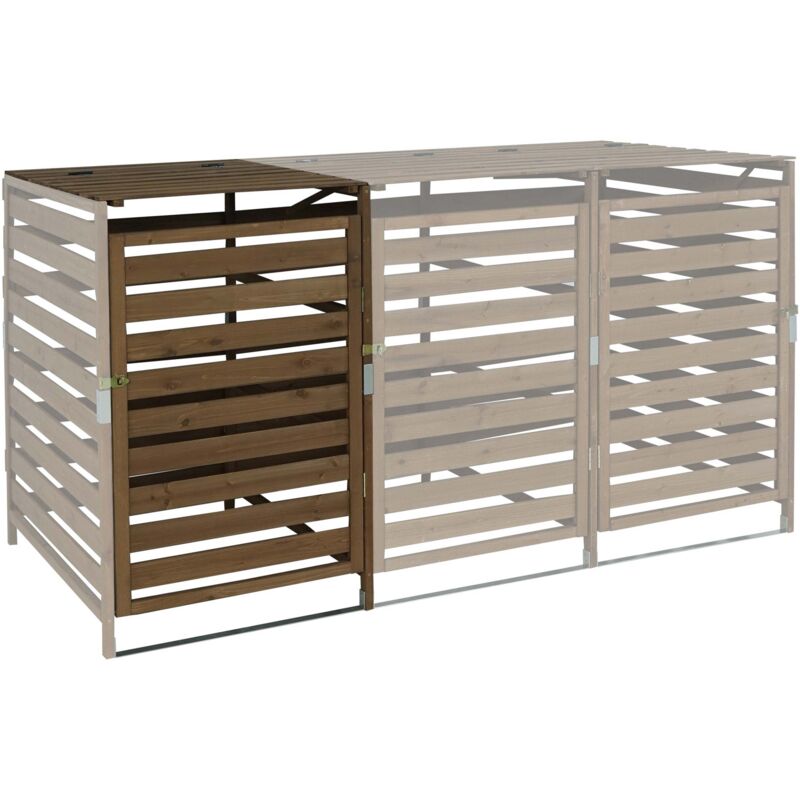 foto del prodotto hhg modulo aggiuntivo per copribidoni box spazzatura rifiuti 714 97x67x114cm legno abete marrone scuro