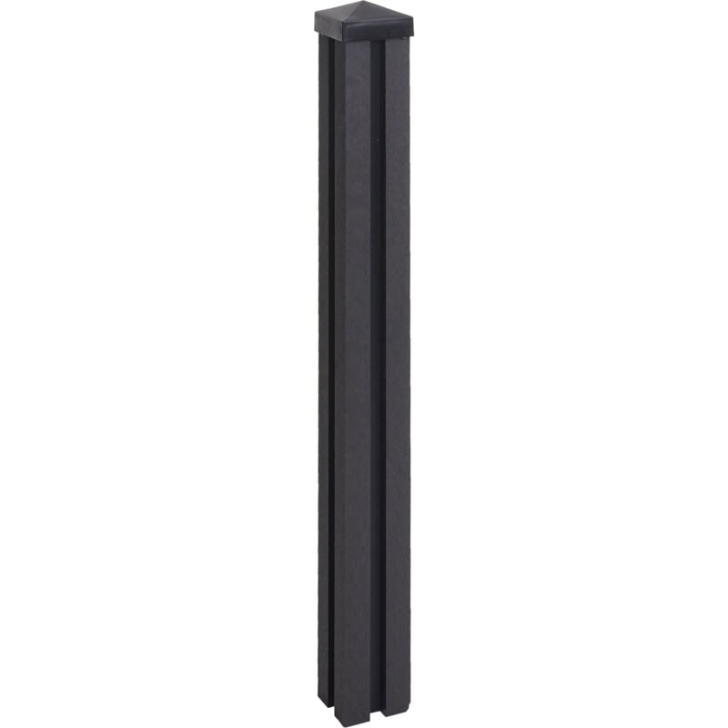 foto del prodotto hhg montante basso pilastro per frangivento fendivista modello sarthe wpc 98cm antracite