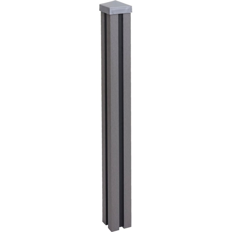 foto del prodotto hhg montante basso pilastro per frangivento fendivista modello sarthe wpc 98cm grigio