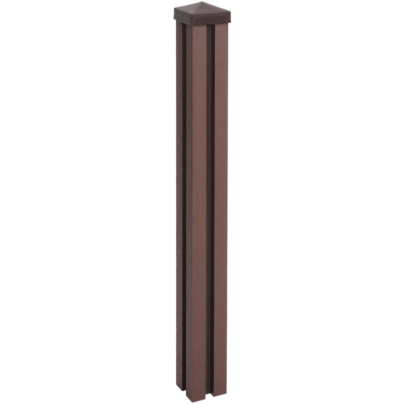 foto del prodotto hhg montante basso pilastro per frangivento fendivista modello sarthe wpc 98cm marrone