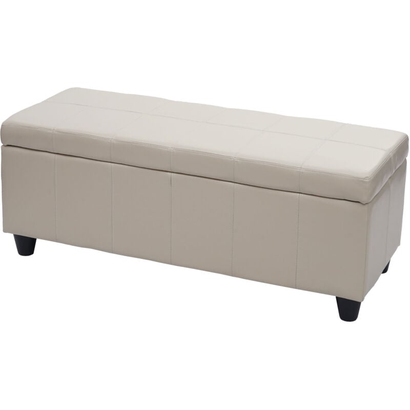 foto del prodotto hhg panca contenitore elegante kriens ecopelle 114x45x45cm avorio