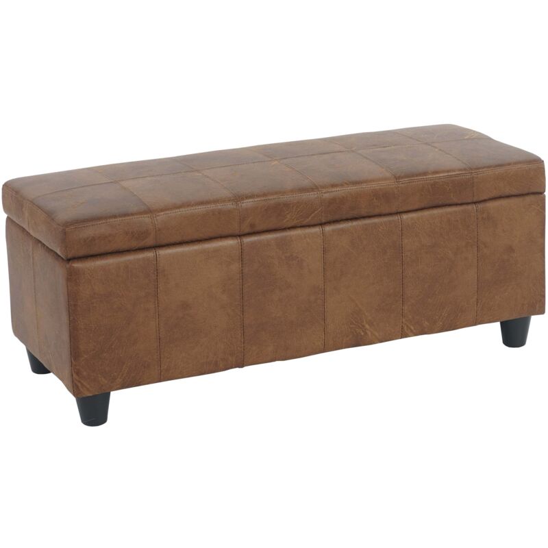 foto del prodotto hhg panca contenitore elegante kriens tessuto 114x45x45cm effetto scamosciato