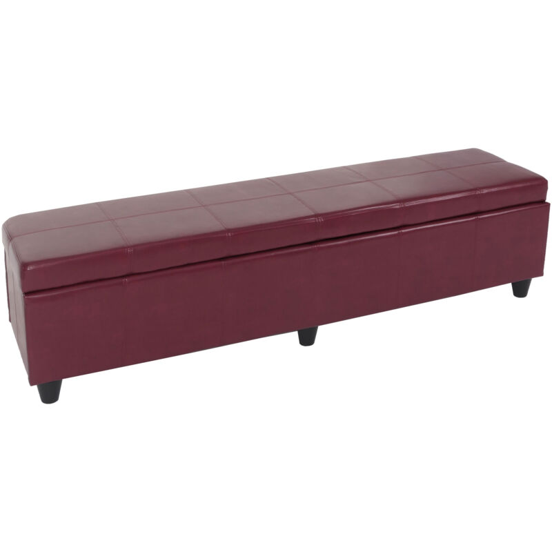 foto del prodotto hhg panca contenitore elegante kriens xxl ecopelle 180x45x45cm rosso