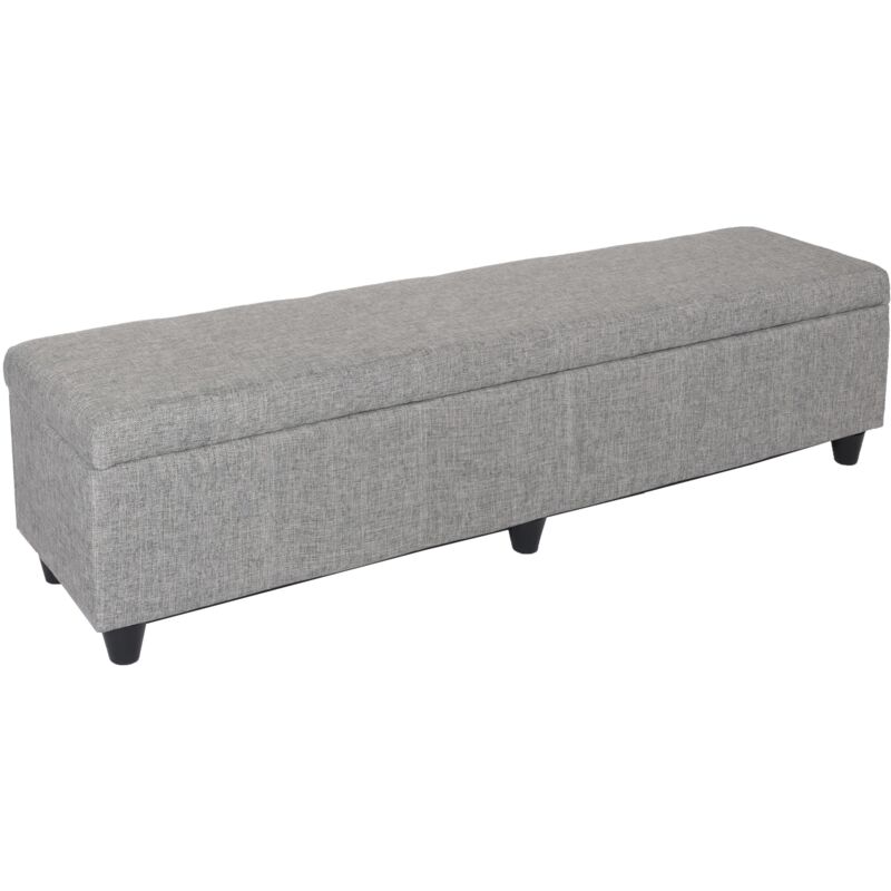 foto del prodotto hhg panca contenitore elegante kriens xxl tessuto 180x45x45cm grigio