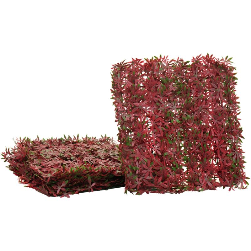 foto del prodotto hhg pannelli erba finta artificiale da parete decorativa privacy antivento 648 4x 50x50cm 1m acero rosso
