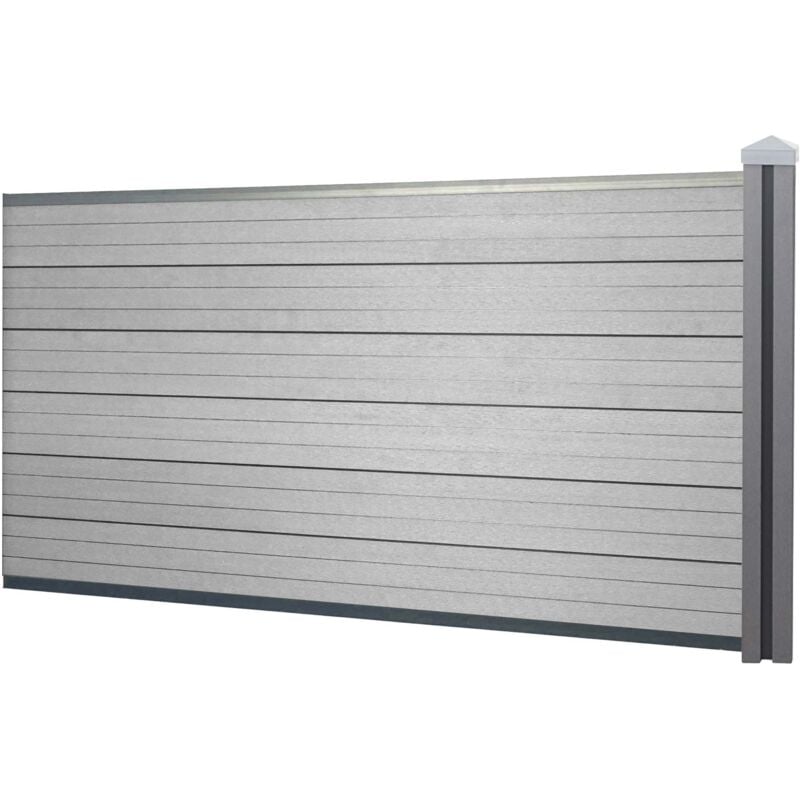 foto del prodotto hhg pannello supplementare frangivento fendivista basso privacy sarthe wpc 188cm grigio