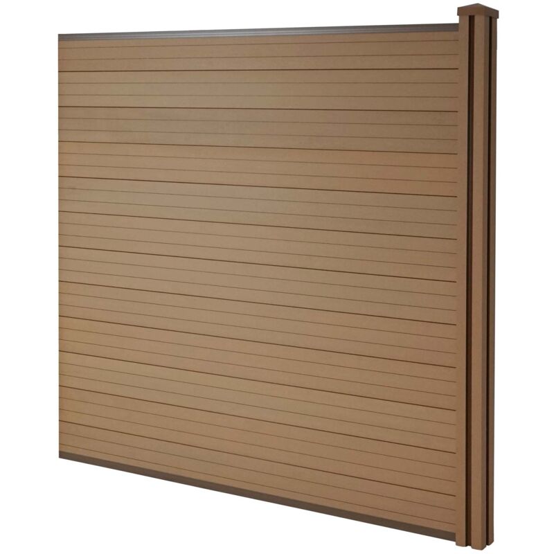 foto del prodotto hhg pannello supplementare frangivento fendivista privacy sarthe wpc 190cm teak