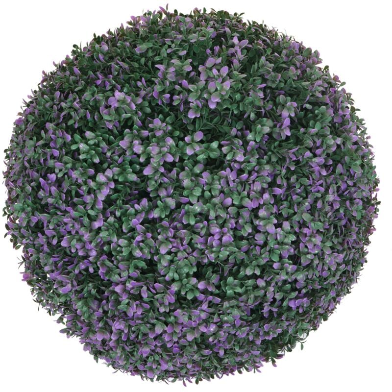 foto del prodotto hhg pianta finta artificiale a cespuglio rotondo arte topiaria 653 polietilene 55cm viola