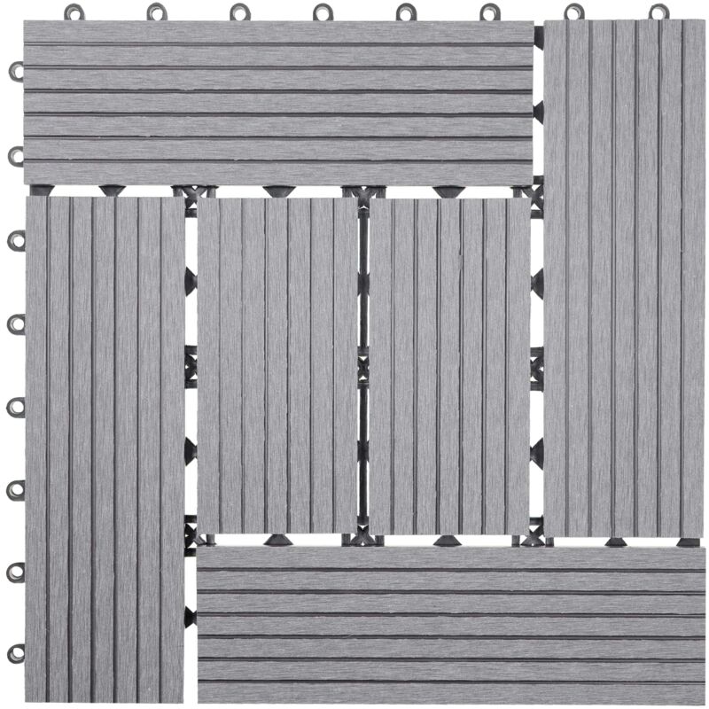 foto del prodotto hhg piastrelle pavimentazione da esterno rhone t831 wpc 30x30cm 11 pezzi 1mq grigio incrociato