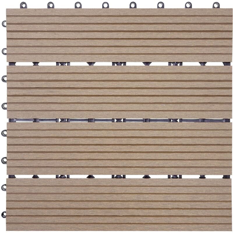 immagine 0 del prodotto hhg piastrelle pavimentazione da esterno rhone t831 wpc 30x30cm 11 pezzi 1mq teak lineare