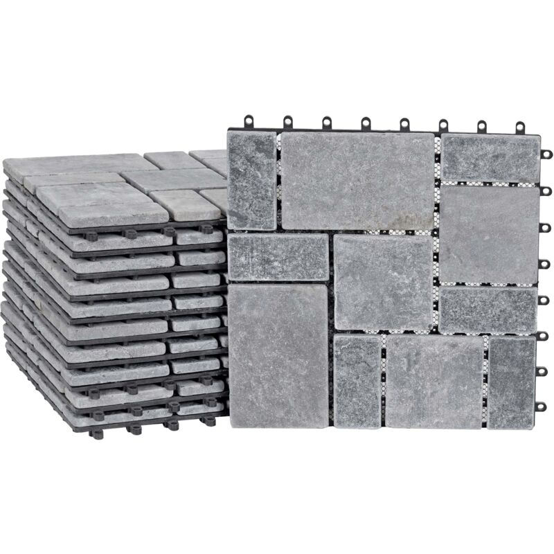 foto del prodotto hhg piastrelle per pavimento da esterno 929 11 pezzi 1m grigio scuro