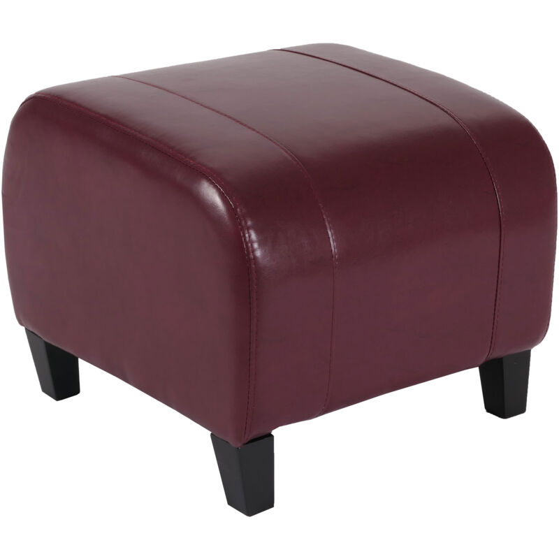 foto del prodotto hhg poggiapiedi pouf elegante sgabello emmen pelle 47x45x37cm rosso
