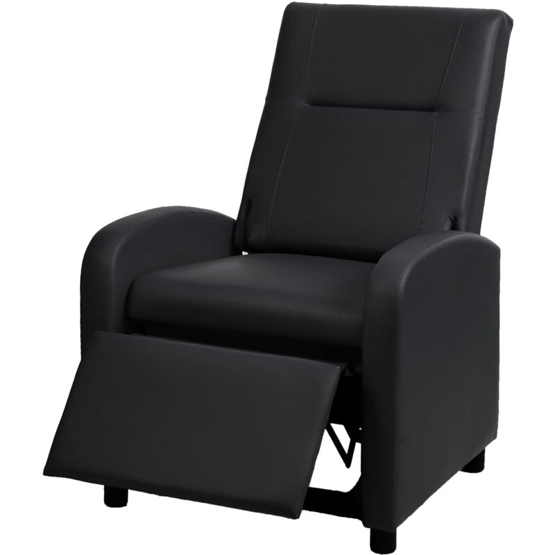 foto del prodotto hhg poltrona relax reclinabile tv 660 regolabile ecopelle 75x70x99cm nero