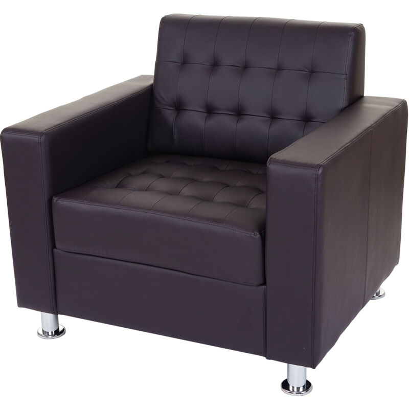 foto del prodotto hhg poltrona salotto club elegante kunda design moderno ecopelle marrone