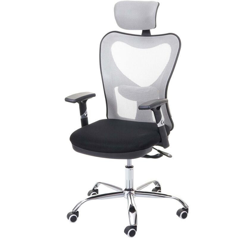 foto del prodotto hhg poltrona sedia da ufficio ergonomica girevole 218 tessuto traspirante nero grigio