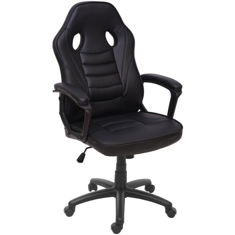 foto del prodotto hhg poltrona sedia gaming ufficio girevole regolabile 063 ergonomica ecopelle nero