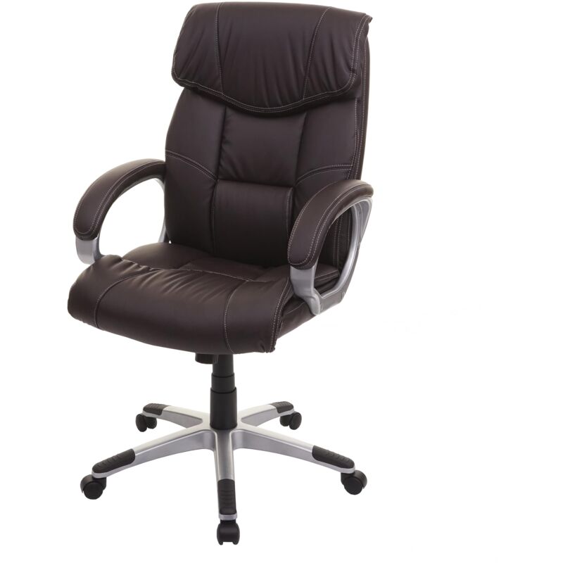foto del prodotto hhg poltrona sedia ufficio girevole regolabile 052 design moderno ecopelle marrone