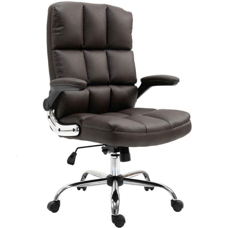 foto del prodotto hhg poltrona sedia ufficio girevole regolabile 489 ergonomica ecopelle marrone