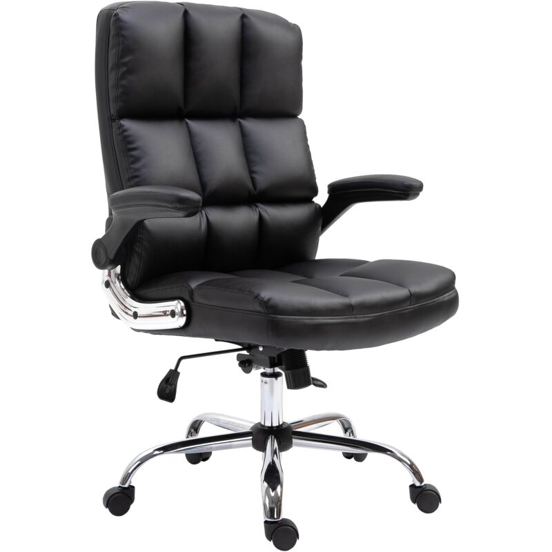 foto del prodotto hhg poltrona sedia ufficio girevole regolabile 489 ergonomica ecopelle nero