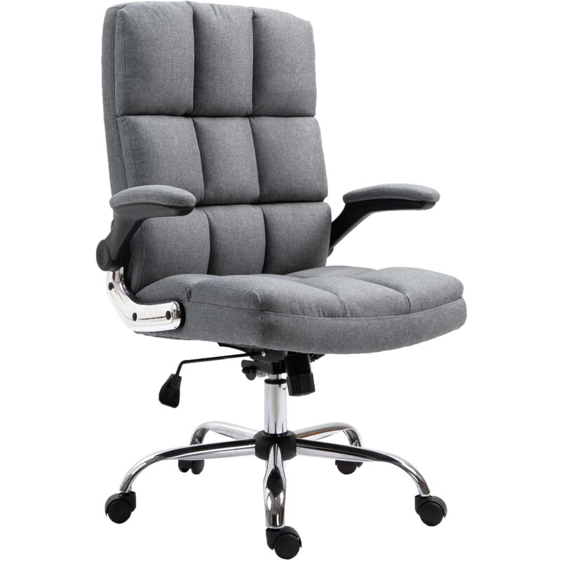foto del prodotto hhg poltrona sedia ufficio girevole regolabile 489 ergonomica tessuto grigio