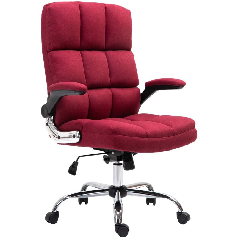 foto del prodotto hhg poltrona sedia ufficio girevole regolabile 489 ergonomica tessuto rosso